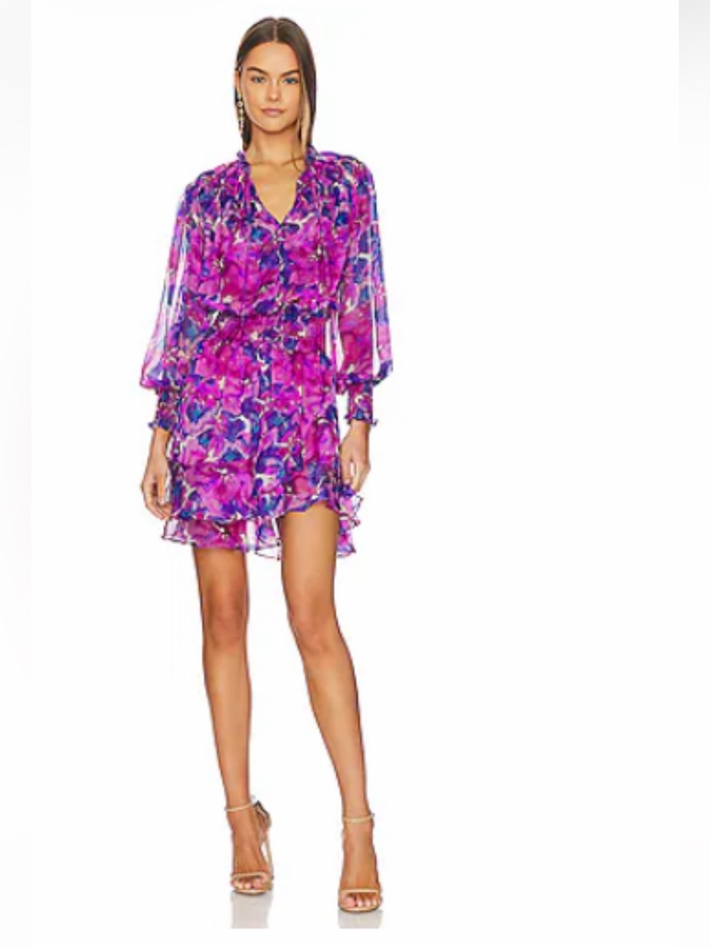 Misa Los Angeles Floral Watercolor Dress